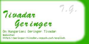tivadar geringer business card